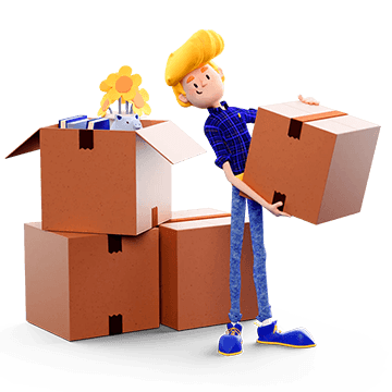 Tim aan het verhuizen